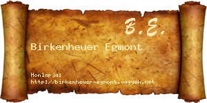 Birkenheuer Egmont névjegykártya